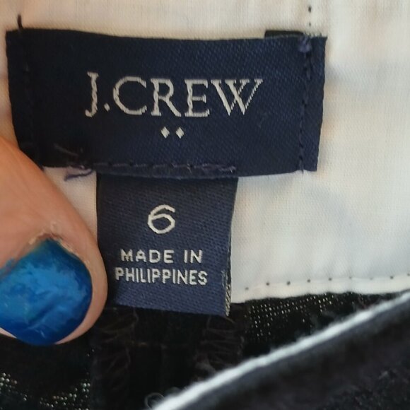 J Crew ** Black Linen/Cotton Scalloped Hem Shorts Super Cute! Sz 6 - Picture 4 of 6